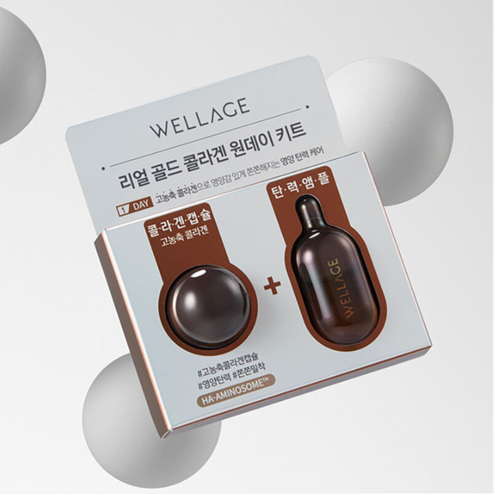 Wellage Real Gold Collagen One Day Kit - 15ml - Brighten & Revitalize