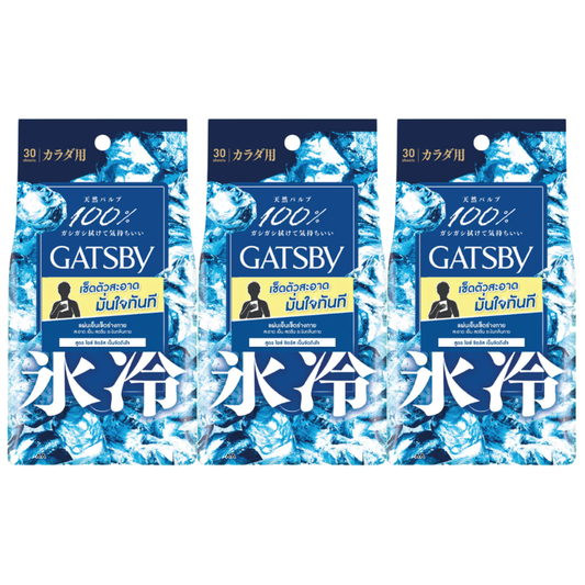 Gatsby Ice-Type Body Wipes - Ice Citrus, 30 Sheets (Pack of 3)