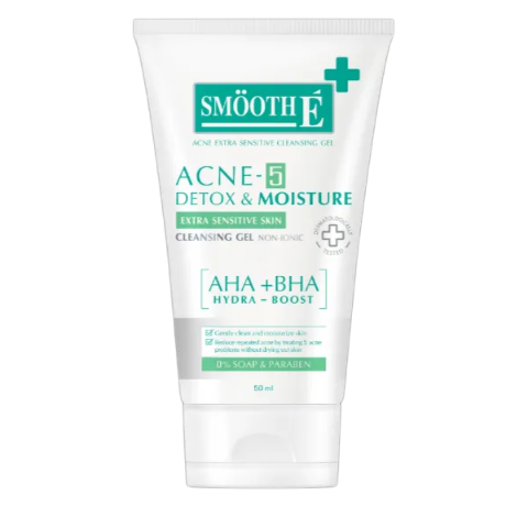 Smooth E AHA + BHA Acne Cleansing Gel 50ml – Gentle Exfoliating Face Wash for Sensitive Skin