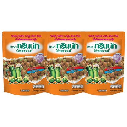 Green Nut Baked Crispy Peas with Shrimp Flavor – 70g (Pack of 3)