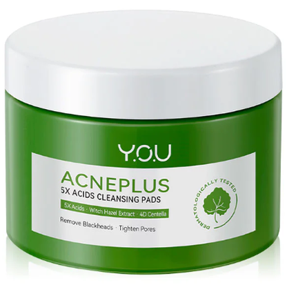 Y.O.U AcnePlus 5X Acids Cleansing Pads - 30 Pieces for Clearer Skin