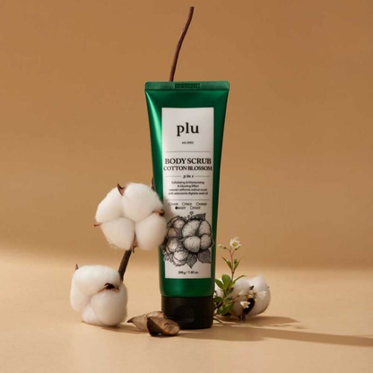 Plu Body Scrub Cotton Blossom 200g – Gentle Exfoliation & Hydration