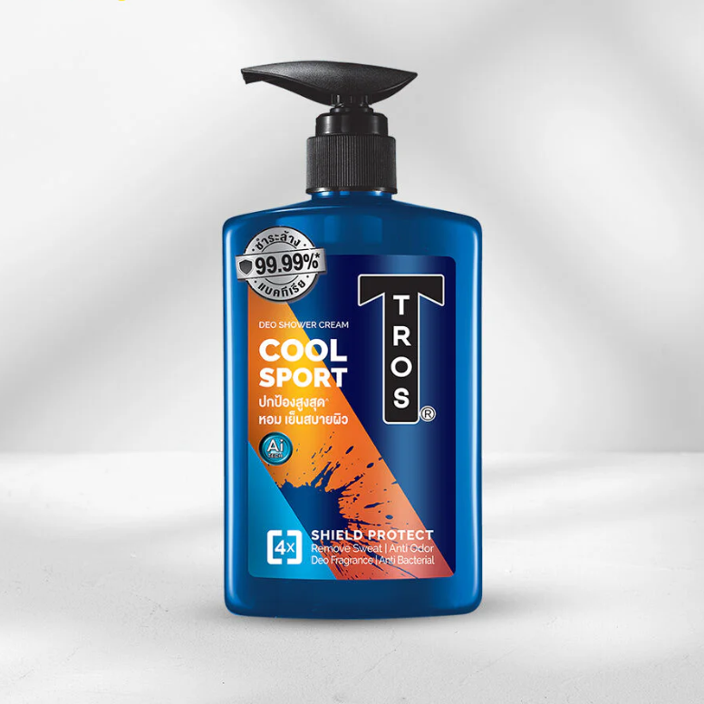 TROS Orange Deo Shower Gel Cool Sport 450ml - Refreshing & Energizing Body Wash