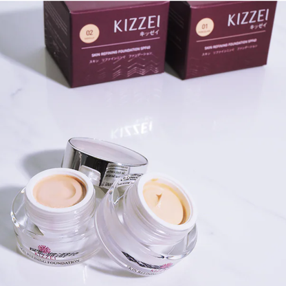 Kizzei Skin Refining Foundation #01 - 5g for Flawless, Natural Finish