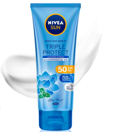 Nivea Sun Body Serum SPF50 - Soothing & Refreshing Lotus Mint, 180ml
