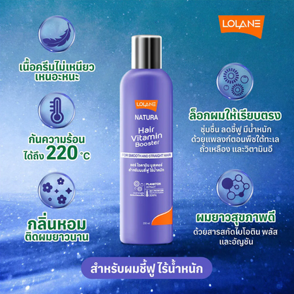 Lolane Natura Hair Vitamin Booster for Smooth & Straight Hair - 250ml