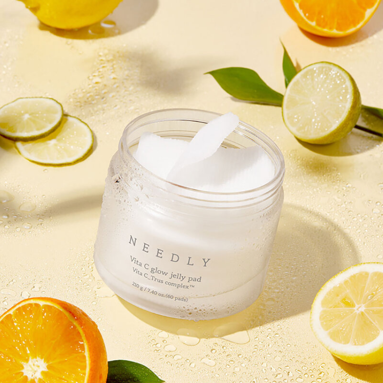 Needly Vita C Glow Jelly Pads - 210g (60 Pads) for Radiant Skin