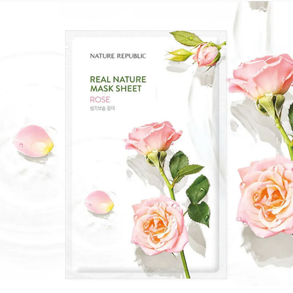 Nature Republic Rose Real Nature Mask Sheet 23ml – Pack of 3