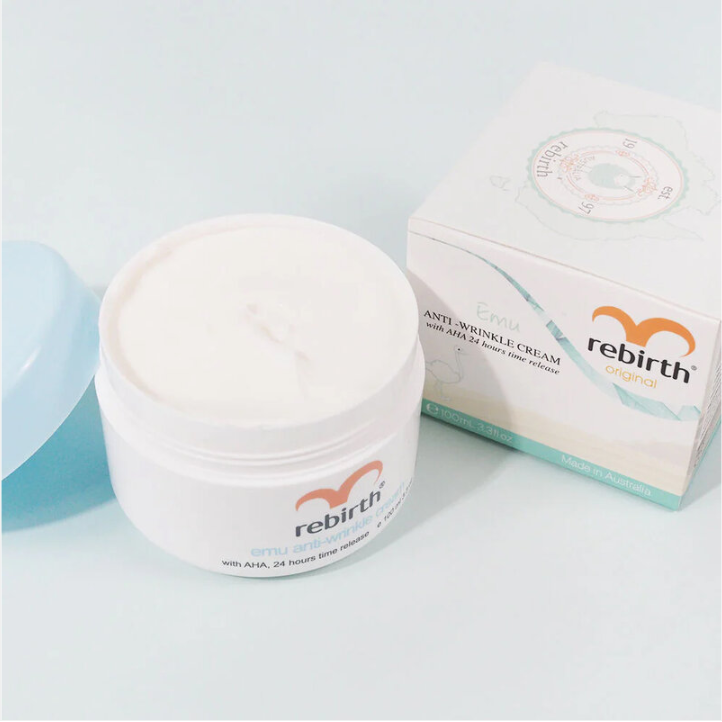 Rebirth Emu Anti-Wrinkle Cream with AHA | 24-Hour Time-Release, 100ml