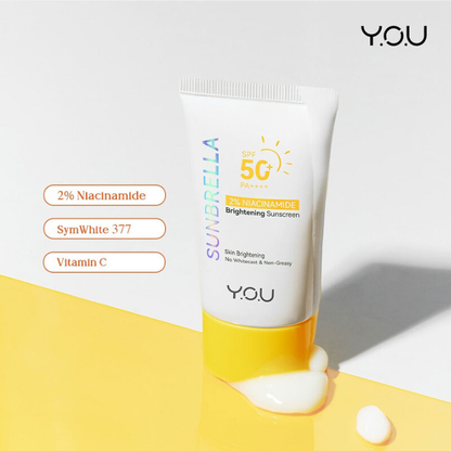 Y.O.U Sunbrella 2% Niacinamide Brightening Sunscreen SPF50+ PA++++ 30ml