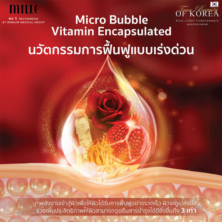 Mille - Rose Cordy Pomegranate Booster Serum 50ml.