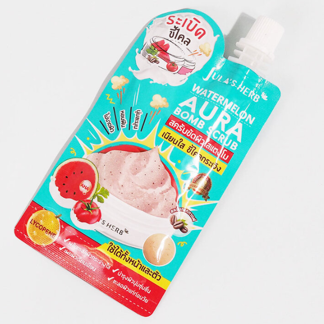 Jula's Herb Watermelon Aura Bomb Scrub – 40g (Pack of 3) for Face & Body