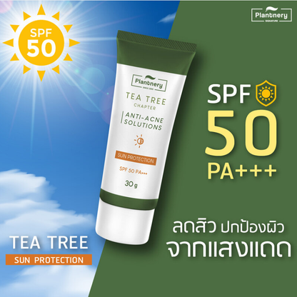 Plantnery Tea Tree Sunscreen SPF50/PA+++ for Acne & Oil Control 30g