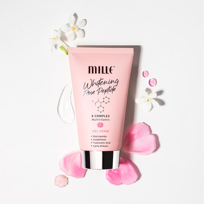 Mille - Whitening Rose Peptide 9 Complex Gel Foam 100g.