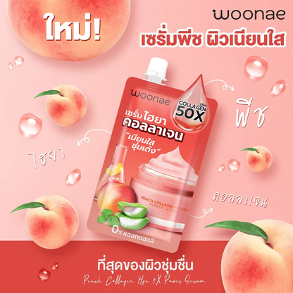 Woonae Peach Collagen & Hyaluronic Acid 9X Power Serum 50g - Pack of 3