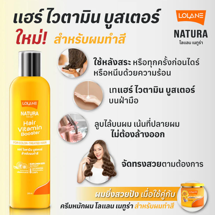Lolane Natura Hair Vitamin Booster for Color-Treated Hair - 250ml