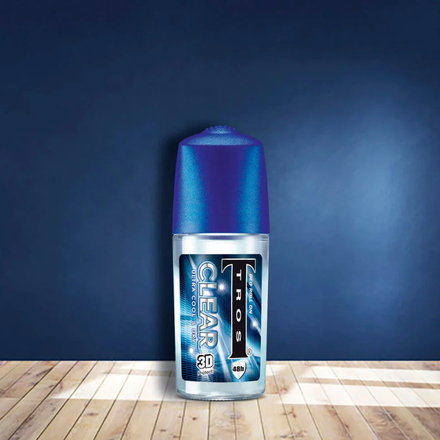 TROS Clear Ultra Cool & Dry Deo Roll-On - 45ml (Pack of 3)