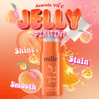 Mille - Acerola Vit C Jelly Fix Tint, Peachy Baby 3g.