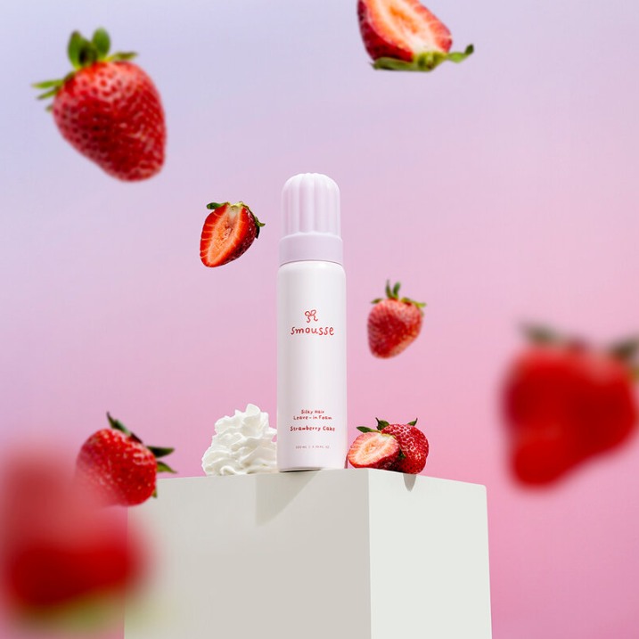 Smousse Silky Hair Leave-In Foam with Strawberry Cake Scent 100ml