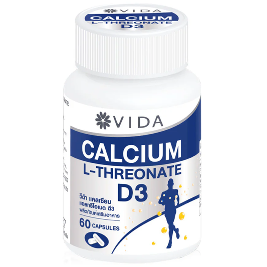 Vida Calcium L-Threonate + Vitamin D3 - 60 Capsules for Bone Support