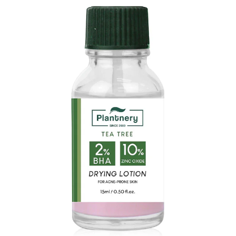 Plantnery Tea Tree Acne 2% BHA Drying Lotion 15ml - Spot Treatment for Clear Skin