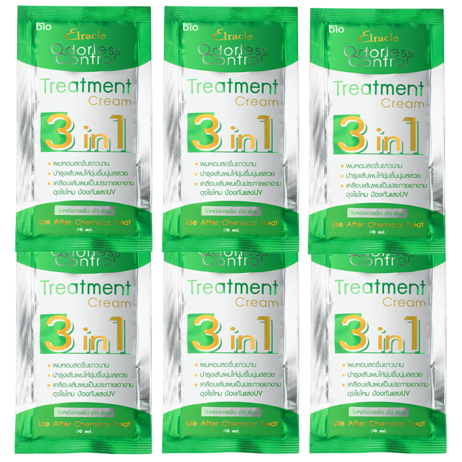 Green Bio Elracle 3-in-1 Odorless Hair Treatment Cream 30ml (Pack of 6)
