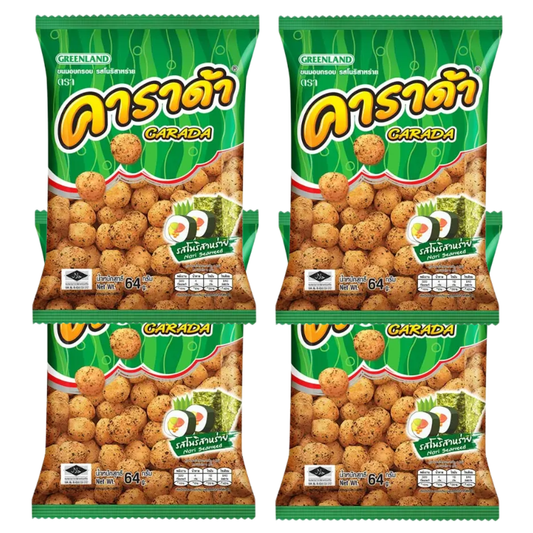 Carada Nori Seaweed Snacks 64g - Pack of 4, Healthy & Tasty Japanese Seaweed Treats