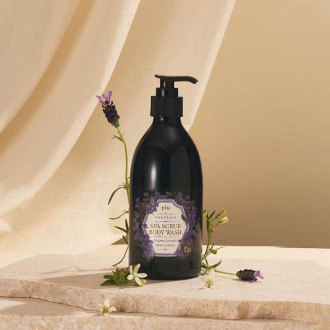Plu Prestige Spa Body Wash & Scrub with Bergamot & Lavender – 500g