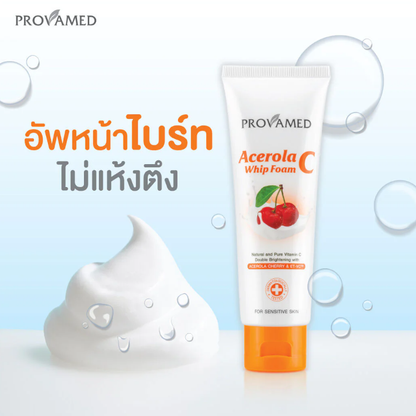 Provamed Acerola C Whip Foam 80ml - Brightening & Refreshing Facial Cleanser