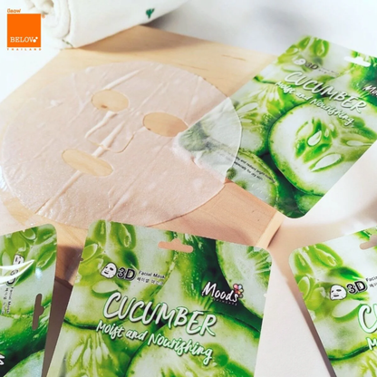 Moods Skin Care - Cucumber Moist And Nourishing 3D Facial Mask 38ml. (Pack of 3)