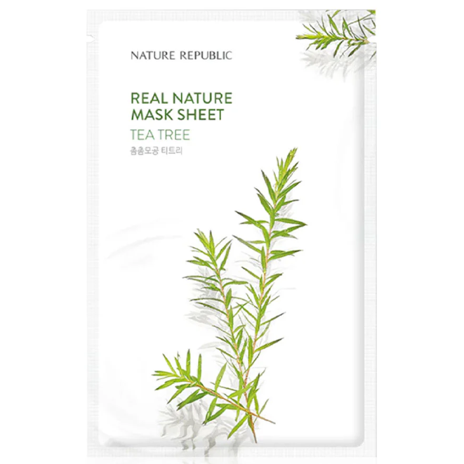 Nature Republic Tea Tree Real Nature Mask Sheet - 23ml (Pack of 3)