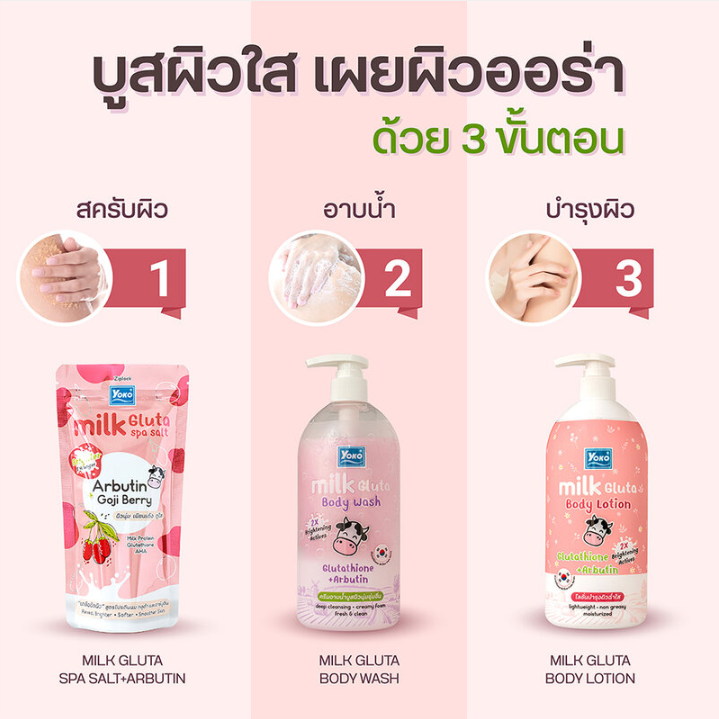 Yoko Milk Gluta Body Lotion 400ml - Nourishing & Brightening