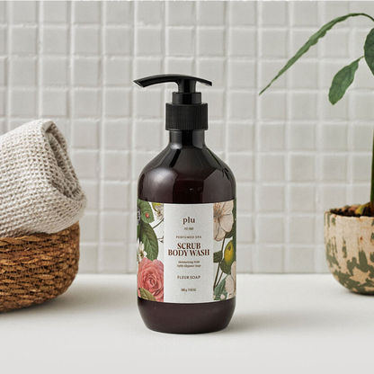 Plu Perfumed Spa Body Wash with Fleur Scent 500g – Exfoliating and Nourishing