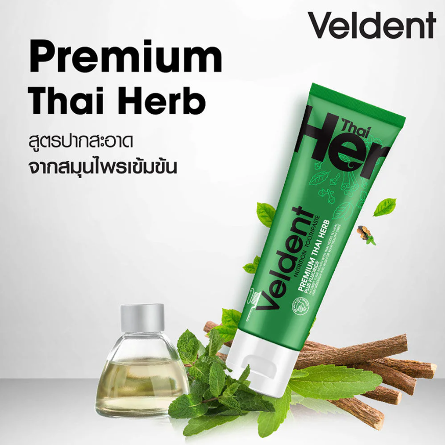 Veldent Premium Thai Herb Toothpaste - 20g for Fresh, Healthy Smile