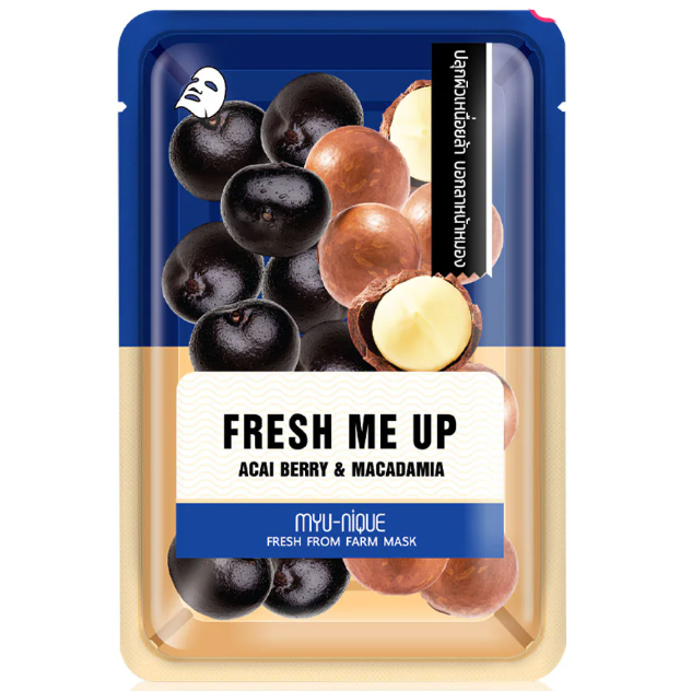 MYU-NIQUE Fresh Farm Acai Berry & Macadamia Face Mask - 25g (Pack of 3)
