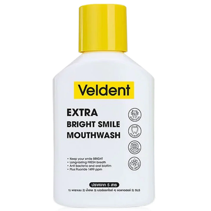 Veldent Extra Bright Smile Mouthwash 250ml - Freshens & Brightens Your Smile