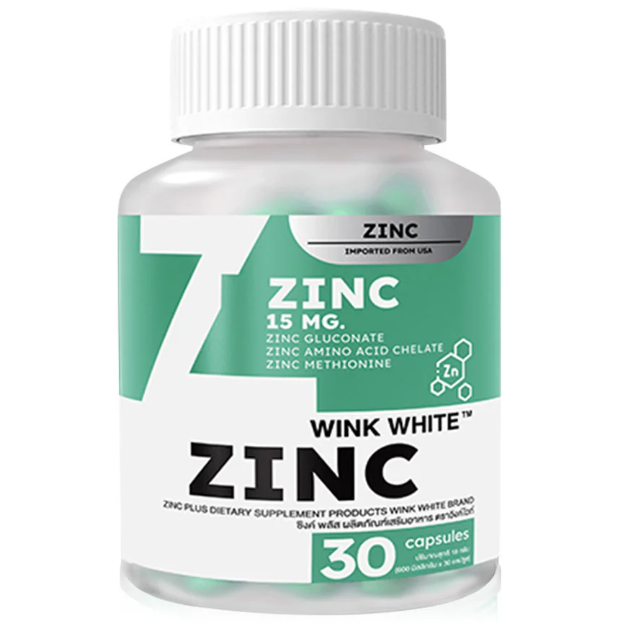 WinkWhite Zinc Supplement - 30 Capsules for Immune Support