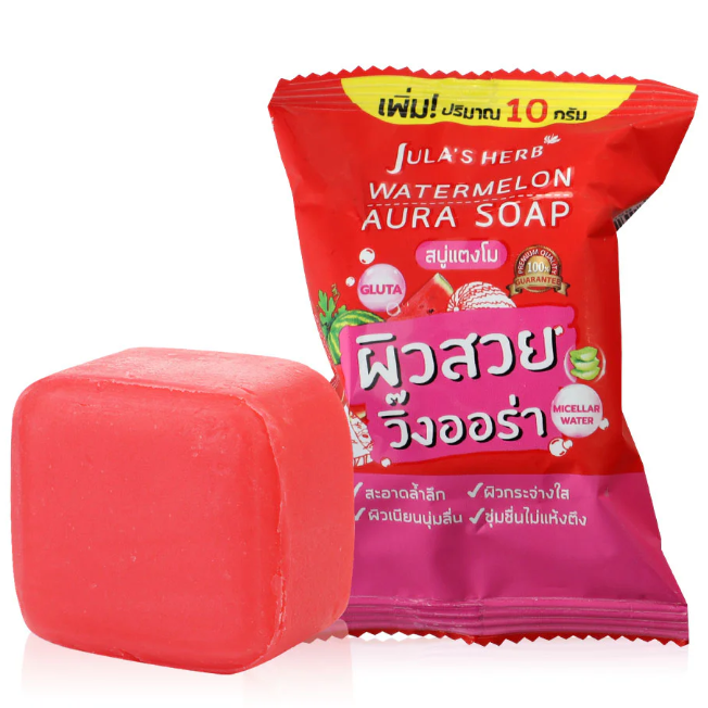 Jula's Herb Watermelon Aura Soap 70g – Pack of 3 for Bright, Hydrated Skin