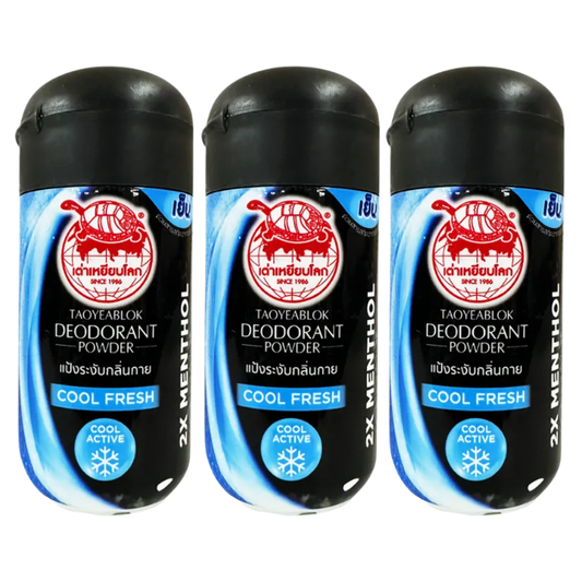Taoyeblok Cool Fresh Deodorant Powder 22g - Pack of 3 for All-Day Freshness