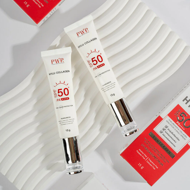 PWP Hylu Collagen SPF50+ PA++++ 15g – Superior sun protection & skin nourishment