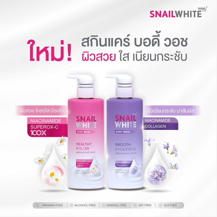 Namu Life SnailWhite Body Wash – Healthy Glow, 500ml