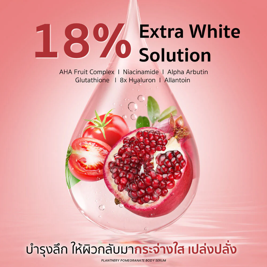 Plantnery Pomegranate AHA Extra White Red Body Serum 250ml