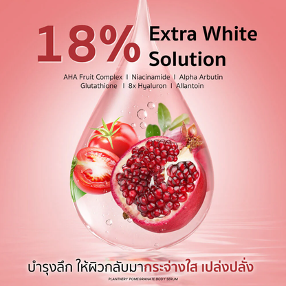 Plantnery Pomegranate AHA Extra White Red Body Serum 250ml