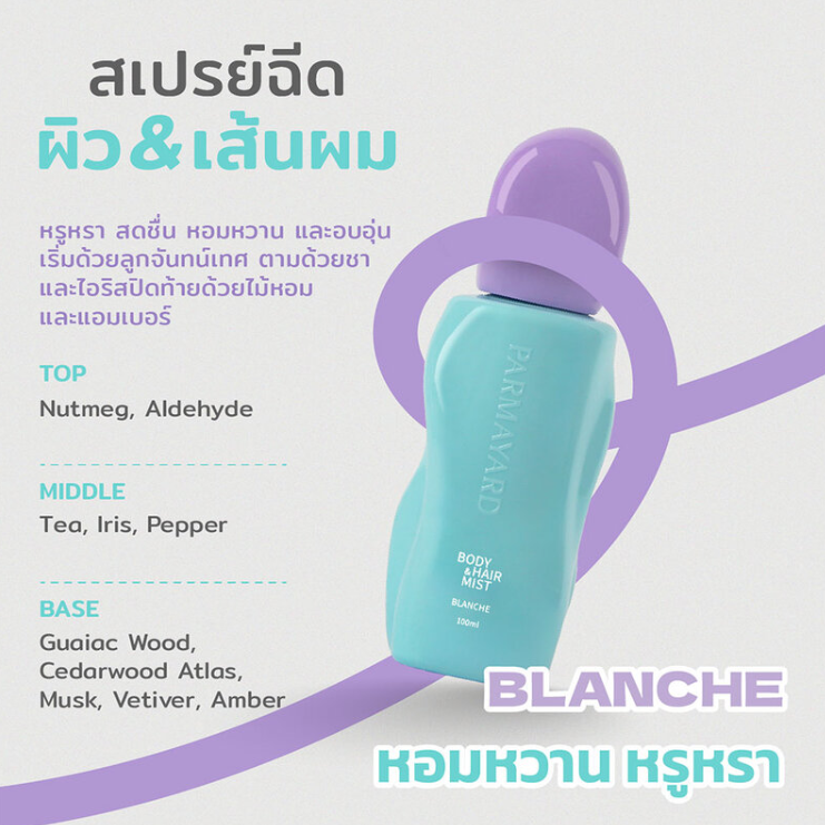 Parmayard Body & Hair Mist Blanche 100ml – Refreshing Scent for Skin and Hair