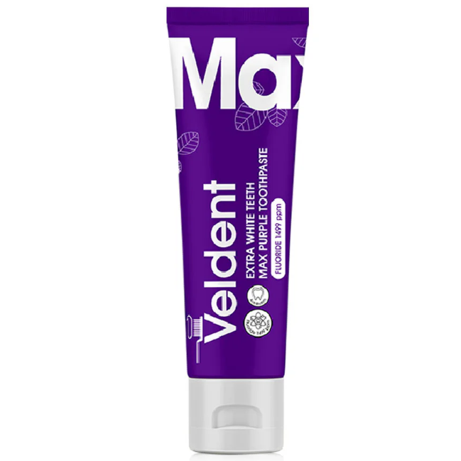 Veldent Extra White Teeth Max Purple Toothpaste 80g - Brighten & Remove Stains