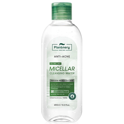 Plantnery Tea Tree Acne Micellar Cleansing Water 400ml – Gentle & Effective Face Cleanser