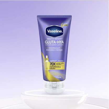 Vaseline Healthy Bright Gluta-Hya Serum Burst Lotion - Overnight Radiance & Repair, 170ml