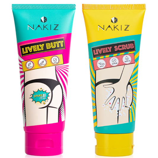 Nakiz Lively Butt & Brightening Scrub Set - 2 Items for Dark Spot Treatment