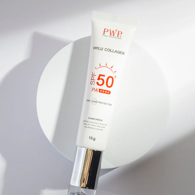 PWP Hylu Collagen SPF50+ PA++++ 15g – Superior sun protection & skin nourishment