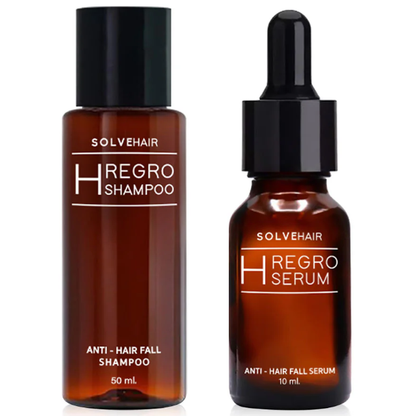 Solve Hair Regro Plus Set: Anti-Gray Serum (10ml) & Regro Shampoo (50ml)